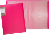 Папка с файлами - А4 10 прозрачно розовый неон. (236х11х308мм.) "Айса" толщина пластика 0.50мм. файла 0.25мм. (Shantou Yuansheng Industry)