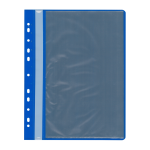 Папка с файлами - А4 10 синий 0.12/0.16мм "Бюрократ" с перфорацией (Silwerhof)