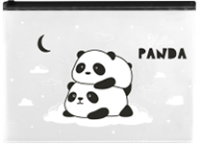 Папка с замком - А4 150мкр прозрачный с рисунком MeShu "Hello Panda" (Рельеф-Центр)