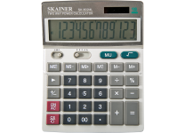 Калькулятор - 12раз. "SKAINER" SK-802ML серый (мет.. 12 разрд.. 2 пит.. 2 пам.. 140 x 176 x 45 мм) (SKAINER)