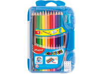 Карандаши в наборе цветные - 12цв. (точилка+ластик+черног.карандаш) в пластиковой упаковке (Maped)