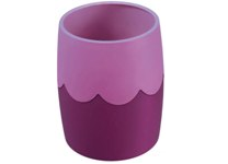 Стакан канцелярский - фиолетовый двухцветный пластик. круглый (Стамм)