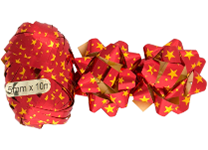 Лента упаковочная в наборе - 1шт. 10м красный + 2шт. декоративный бант на клеевом основании (Феникс-Презент)