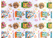 Бумага упаковочная с полноцветным декоративным рисунком - 70х100 80гр. "Веселый праздник" в рулоне (Феникс-Презент)