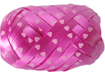 Лента упаковочная - 10м.х5мм. розовый с сердечками (Феникс-Презент)