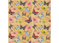 Бумага упаковочная с полноцветным декоративным рисунком  - 70х100 80гр. "Бабочки. Крафт" немелованная в рулоне (Феникс-Презент)