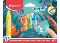 Мелки в наборе - 12цв. "Jungle Fever  WAX JUMBO" восковые (Maped)