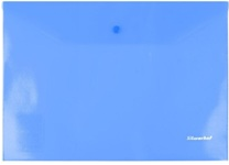 Папка с кнопкой - A4 синий 0.18мм "Бюрократ" (Silwerhof)