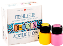 Краска акриловая художественная в наборе - 9цв. 20мл. "Decola" глянцевая (Н.П.)
