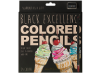 Карандаши в наборе цветные - 24цв. "Black Excellence" + точилка пластиковые (Bruno Visconti)