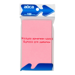 Бумага д/заметок - 76х127 100л. розовый с клеевым краем "Pastel" (Айса)