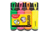 Маркеры текстовые в наборе - 4цв. неон. "Fluo Pep's" (Maped)