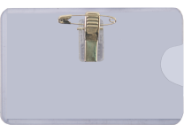 Бейдж с булавкой + зажим прозрачный горизонтальный (BINDERMAX)