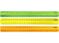 Линейка пластиковая - 30см. ассорти "NEON Cristal" с держателем (Стамм)