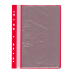 Папка с файлами - А4 10 красный 0.12/0.16мм "Бюрократ" с перфорацией (Silwerhof)