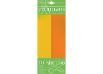 Бумага цветная - 10л. 14гр. 50х66см "Тишью" оранжевый/золотистый желтый (Альт)