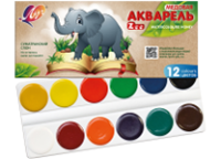 Краски акварельные - 12цв. "ZOO" без кисти картон.уп. (Луч)