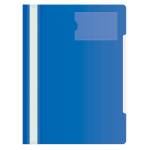 Скоросшиватель пластиковый - синий "Бюрократ" с карманом для визитки на прозрачной обложке (Silwerhof)