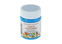 Краски д/рисования по стеклу и керамике акриловые - 50мл. синяя светл. "Декола" (Н.П.)