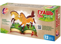 Гуашь в наборе - 12цв. 15мл. "ZOO" картон.уп. (Луч)