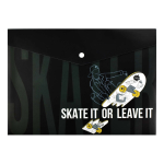 Папка с кнопкой - А4+ 330х235мм "СКЕЙТ АРТ" 1  отделение. (Феникс)