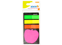 Индексы в наборе - 12х45 3цв. по 25л.неон.+яблоко 44х44 20л.роз. (HOPAX)