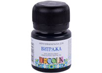 Краска акриловая д/витража - 20мл. черная "Декола" (Н.П.)