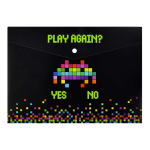 Папка с кнопкой - А4+ 330х235мм "ЦИФРОВАЯ АТАКА" 1 отделение. (Феникс)