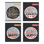 Тетрадь - А5  96л. линейка "Городские контуры" (Маяк)