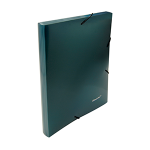 Папка с резинкой - А4 зеленый металлик "Perlen" (Silwerhof)