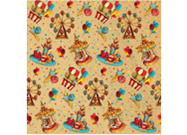 Бумага упаковочная с полноцветным декоративным рисунком. - 70х100 80гр. "Карусели .Крафт" немелованная в рулоне (Феникс-Презент)