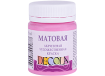 Краска акриловая матовая - 50мл. розовая "Decola" (Н.П.)