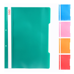 Скоросшиватель пластиковый - А4 200мкм ассорти  с перфорацией DELI