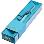 Ручка шариковая автоматическая - синий стержень 0.7мм. "PALERMO" нежно-голубой металлический корпус в футляре (Bruno Visconti)