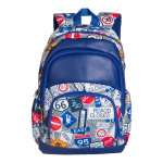 Рюкзак д/мальчиков c мягкой спинкой 40х30х14 см. голубой (AISA SCHOOL)