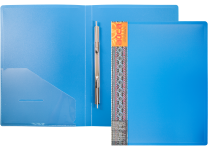 Папка с пружинами - А4 синий (237х20х307мм.) "Айса" с карманом толщина пластика 0.70мм. (Shantou Yuansheng Industry)