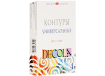 Краска-контур в наборе -  4цв. 18мл. акриловые "Decola" (Н.П.)