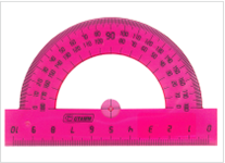 Транспортир пластиковый - 10см 180гр. "NEON Crystal" ассорти (Стамм)