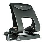 Дырокол - 55л. черный металл. с линейкой (Silwerhof)