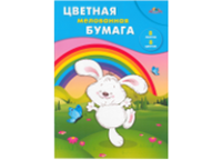 Бумага цветная в наборе - 200х27 8л. 8цв. "Веселая прогулка" мелованная (КТС)