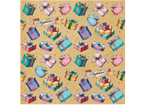 Бумага упаковочная с полноцветным декоративным рисунком - 70х100 80гр. "Ассорти.Крафт" немелованная в рулоне (Феникс-Презент)