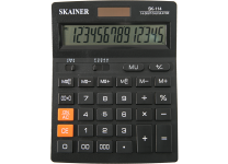 Калькулятор - 14раз. "SKAINER" SK-114 черный  (пл.. 14 разрд.. 2 пит.. 2 пам.. 140 x 176 x 45 мм) (SKAINER)