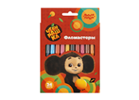 Фломастеры - 24цв. "Чебурашка" смываемые (Мульти-Пульти)