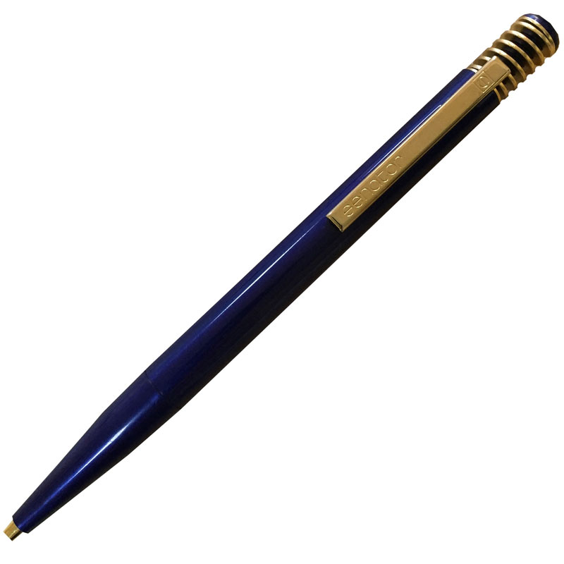 Ручка шариковая автоматическая - синий стержень/синий корпус/золотистый клип "SPRING" (SENATOR)