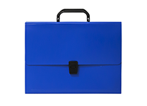 Портфель с картотекой - 12отд. синий с ручкой (BINDERMAX)