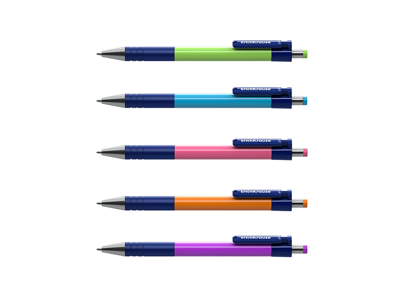 Ручка шариковая автоматическая - синий стержень "MC-5" (ErichKrause)