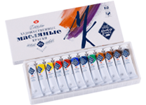 Краски масляные в наборе - 12цв. 18мл. "МК" (Н.П.)