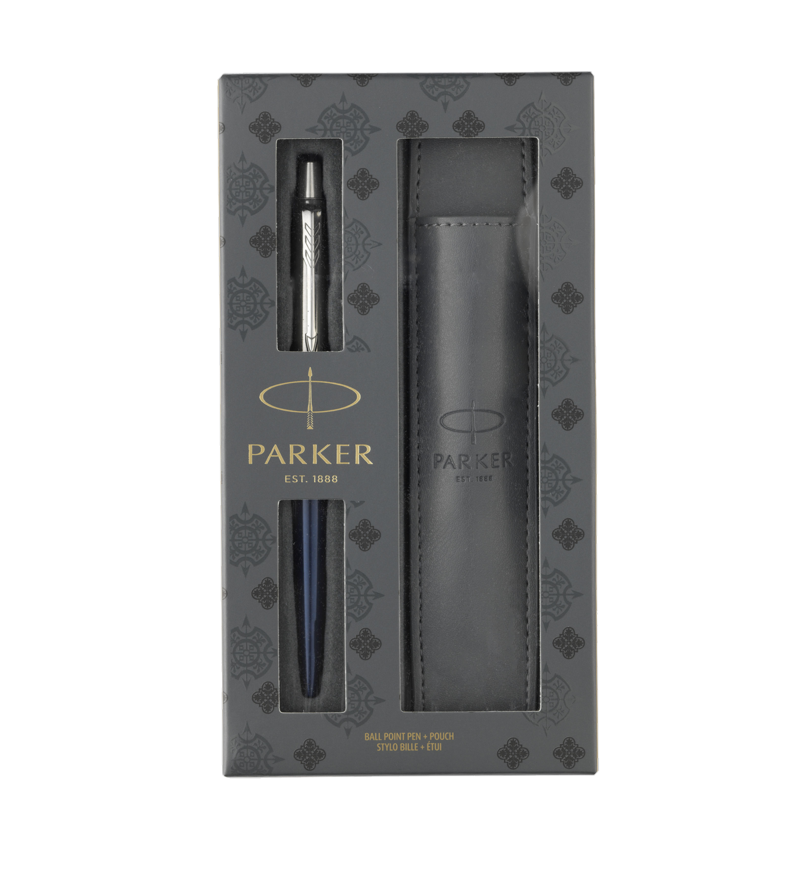 Подарочный набор - шариковая ручка черный стержень+чехол для ручки "PK GIFT17 JOTT ROYAL BP + PP" (PARKER)