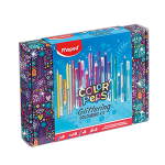 Набор д/раскрашивания (фломастеры-8шт. цв.карандаши-10шт. мелки-8шт. краски д/рисования с блестками-5шт.) (Maped)