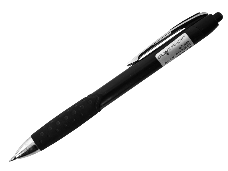 Ручка гелевая автоматическая - чёрный стержень "Glace" (Silwerhof)